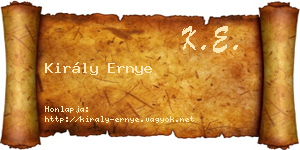 Király Ernye névjegykártya